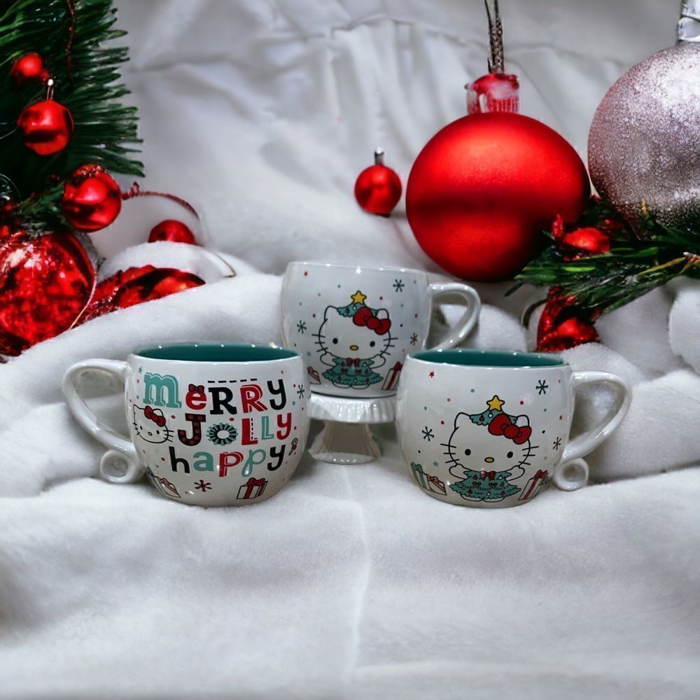 Hello Kitty Christmas Mugs Set of 3